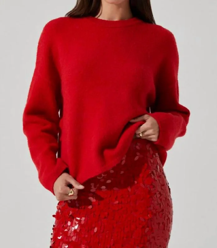 Floral Prints Bowie Sweater In Red