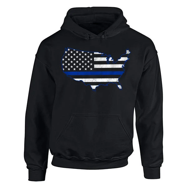 Urban Style Hoodie Unisex - USA Thin Blue Line