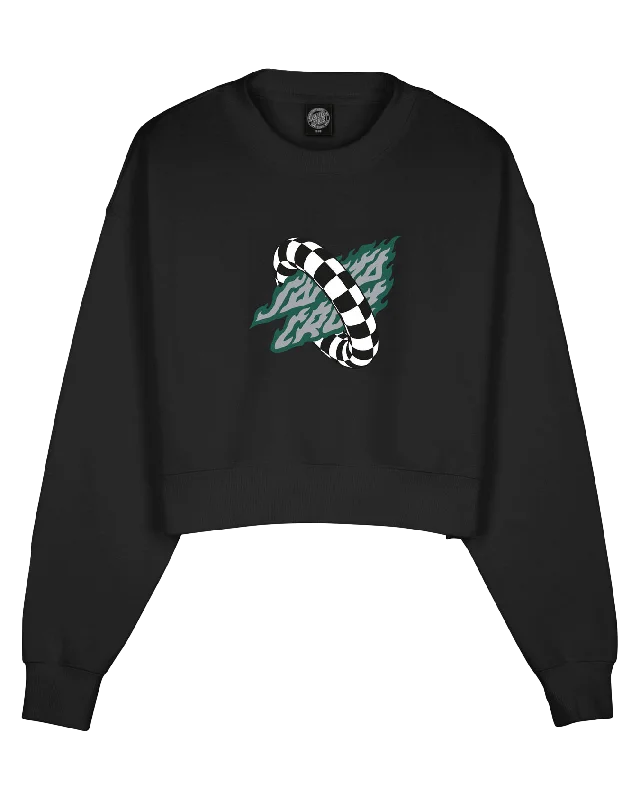 Youthful Vitality Goal Flame Front Sweatshirt in Black Wash