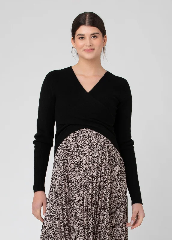 Relaxed And Casual Ripe Maternity Willa Nursing and Maternity Sweater Black