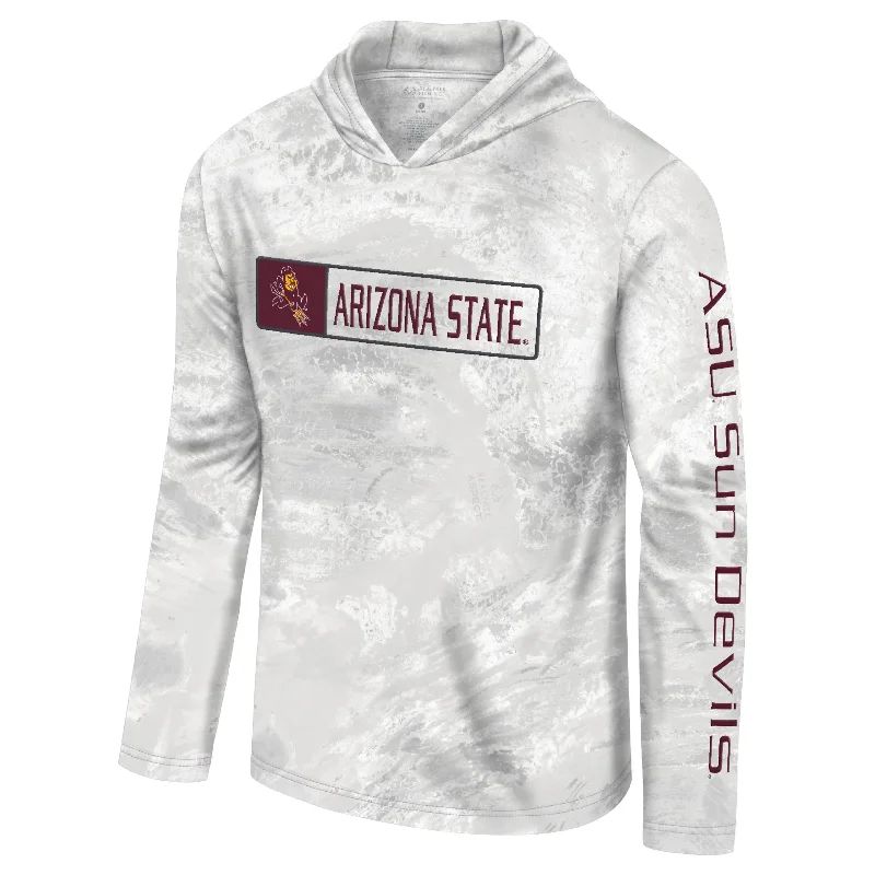 Windbreaker fashion ASU Huron UPF Hooded Tee KHA