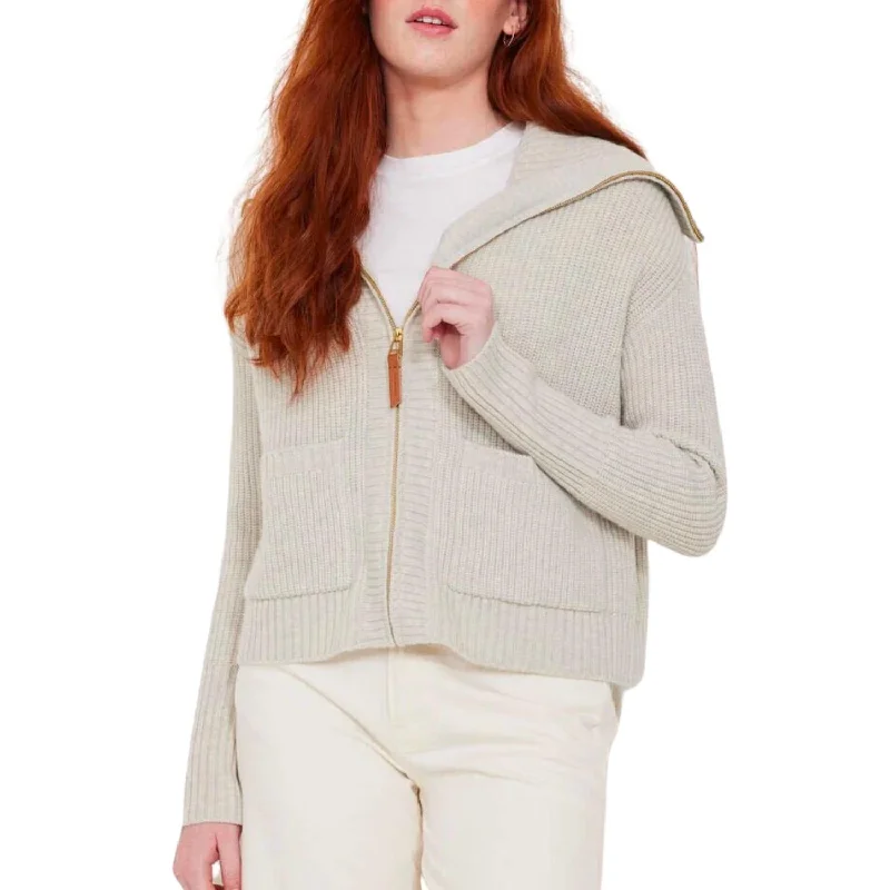 Energy Plan Ainsley Fisherman Cardigan In Light Grey