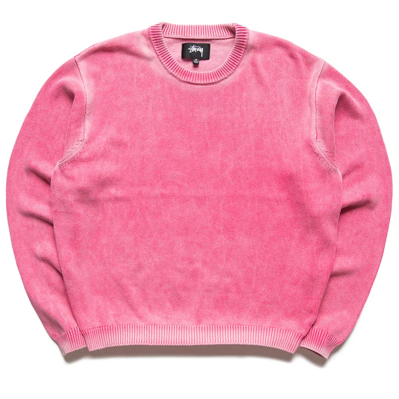 High Street Fashion Stussy Faded Cotton Crew - Pink