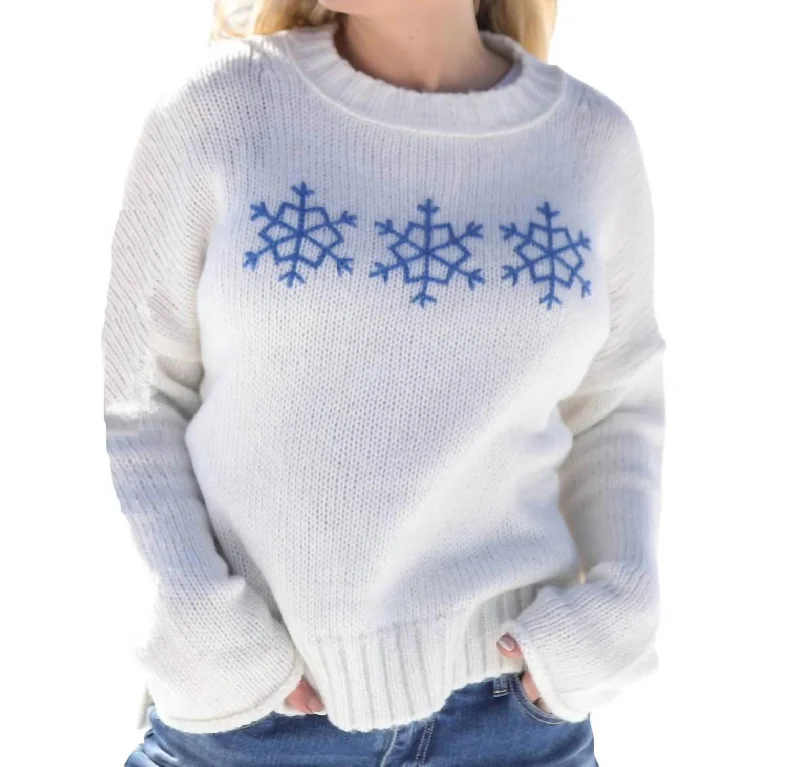 Fashion Elements Snowflake Trio Sweater In White