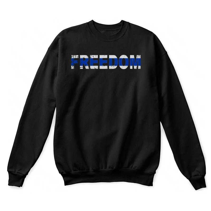 Wandering freely Crewneck Sweatshirt - Thin Blue Line Freedom