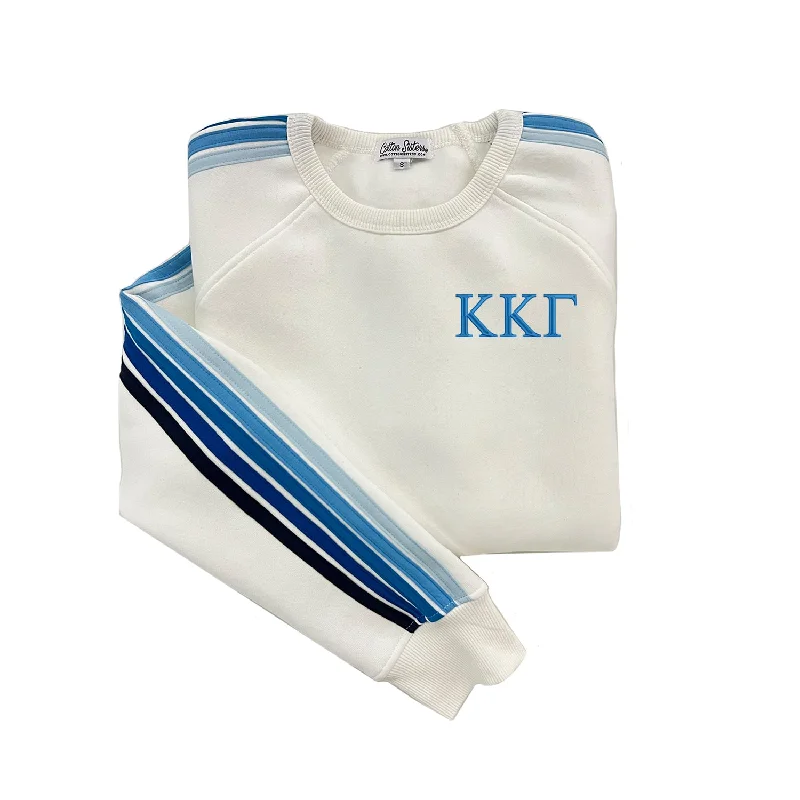 Fresh And Simple Kappa Kappa Gamma 5 Stripe Crewneck Sweatshirt