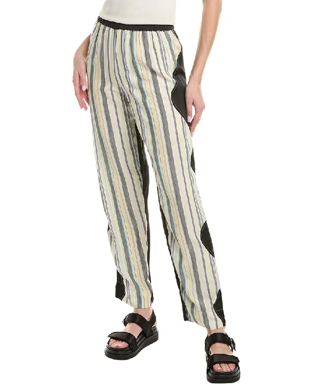 Trendy Traveler GANNI Mix Slub Stripe Elasticated Pant