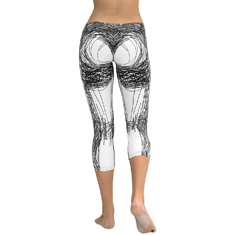 Relaxed Weekend Wear Hand Drawn Capris