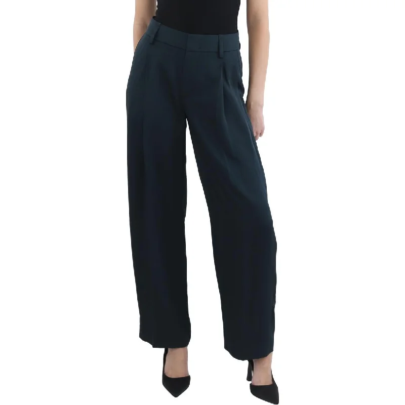 Classic Style Vince Womens Pleated Satin Wide Leg Pants