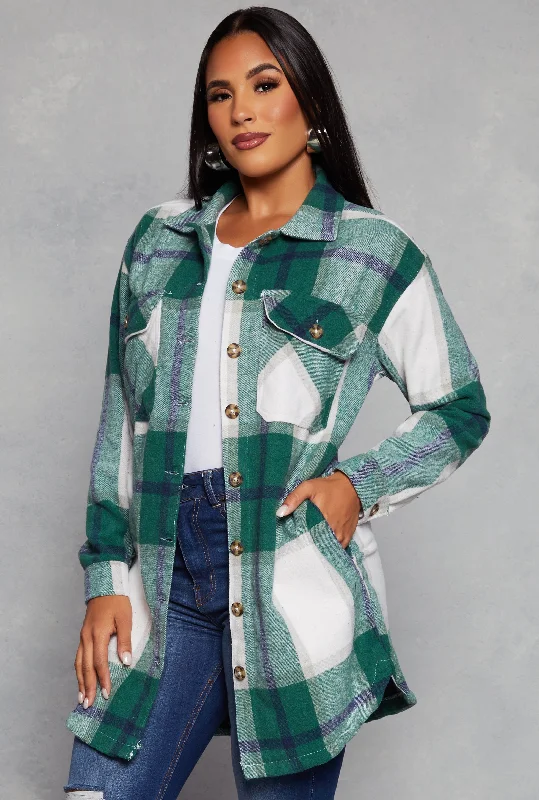 Fresh And Simple Plaid Long Shacket