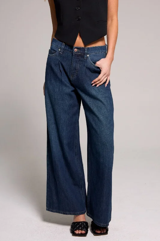 Youthful Street Fashion Baggy Dad Jeans - Vintage Indigo