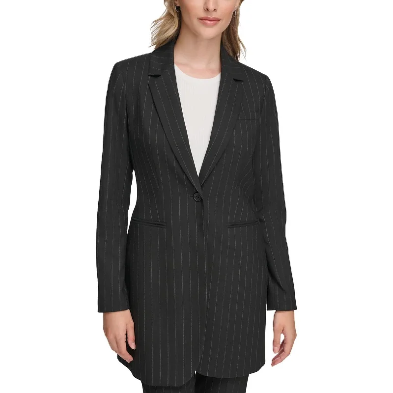 Bright Colors Womens Striped Polyester One-Button Blazer