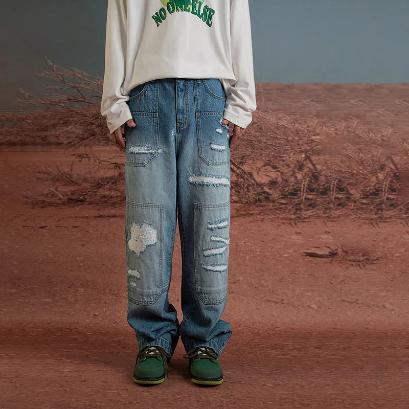 Street Charm Vintage Washed Wide Jeans