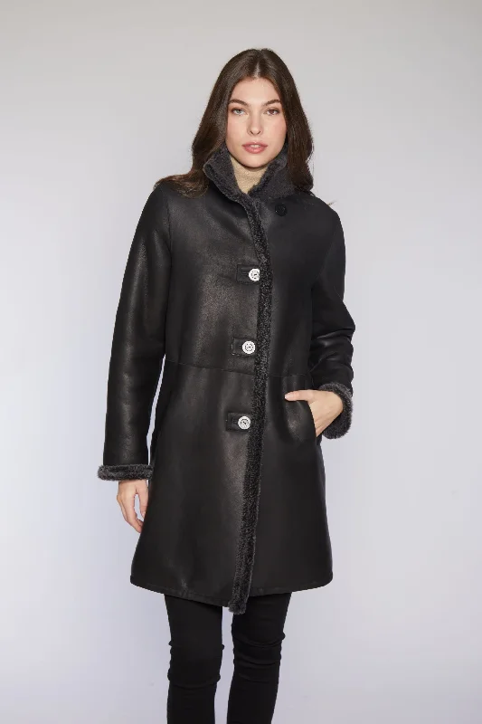 Personalized Outfit #527  shearling coat in brown or black sno-top