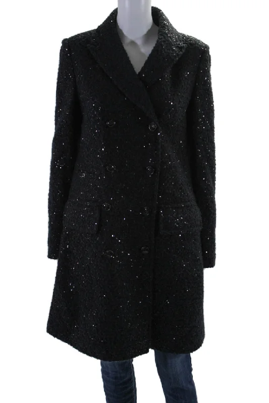 Breezy Comfort Diane Von Furstenberg Womens Button Down Basic Jacket Black Medium