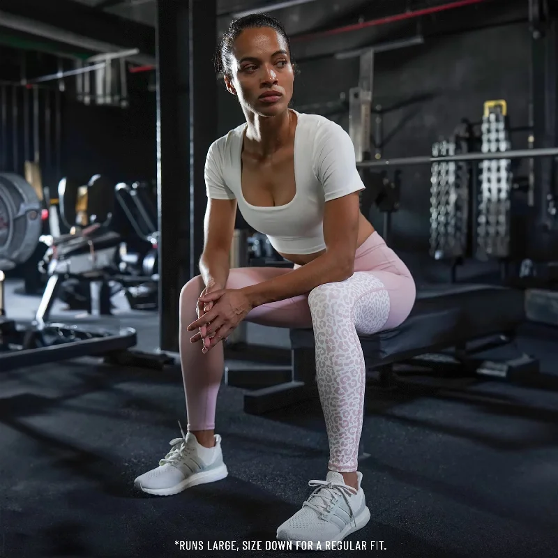 Cozy Essentials Untamed Colour Block Leggings 27" - Pale Mauve Print