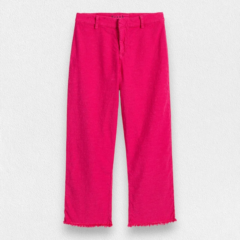 Effortless Dressing FRANK AND EILEEN - KINSALE TROUSER IN PERFORMANCE LINEN BOUGANVILEA