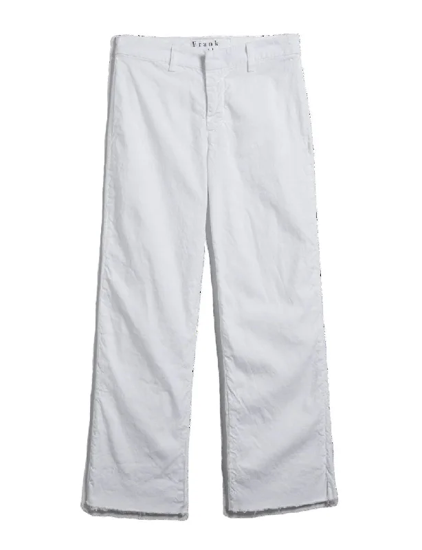 Cozy Layers FRANK AND EILEEN - KINSALE TROUSER IN PERFORMANCE LINEN WHITE