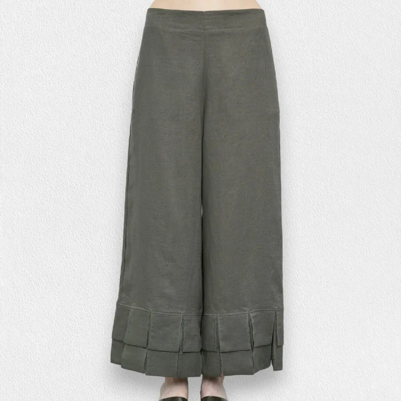 Easy Wear Chic MEIMEIJ - LINEN PULL ON PANT WITH RUFFLE CUFF