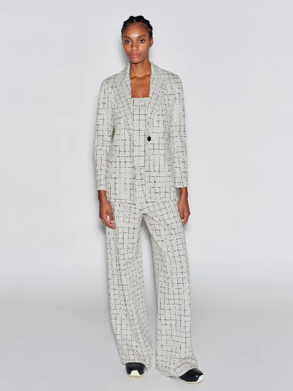 Fresh Wear PULL ON STRAIGHT LEG TROUSER - WINDOWPANE