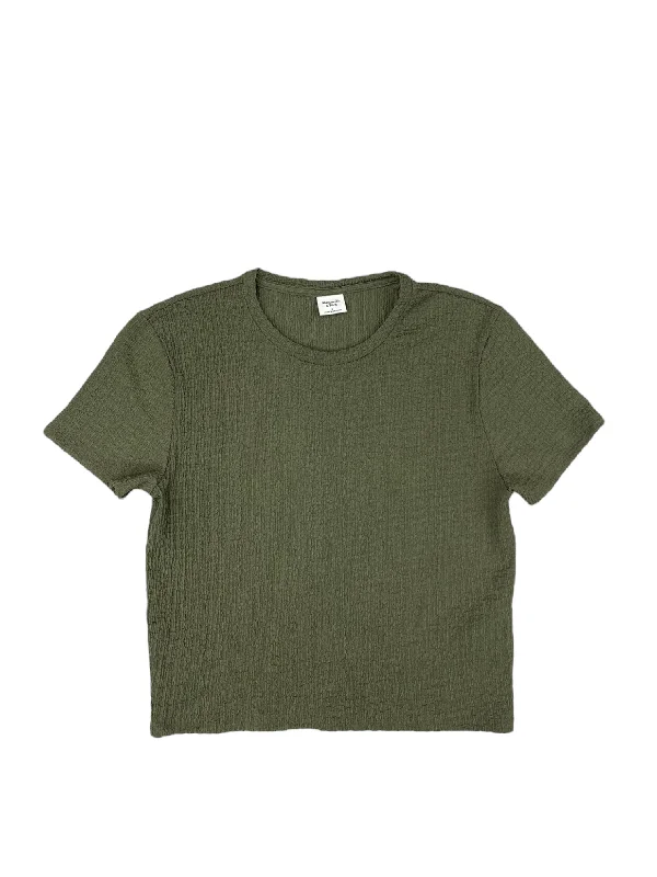 Retro Fashion Top Short Sleeve Basic By Abercrombie And Fitch In Green, Size: L