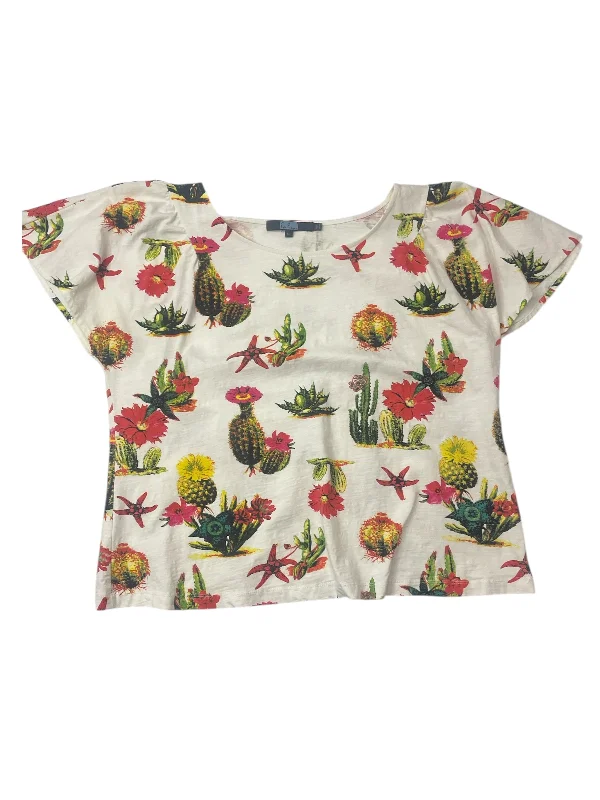 Soft Fabric Looks Top Short Sleeve Basic By Eva Franco In Multi-colored, Size: L