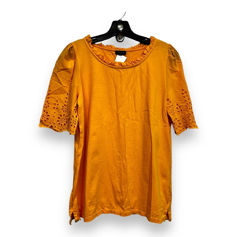 Modernism Top Short Sleeve Basic By Talbots O In Yellow, Size: S